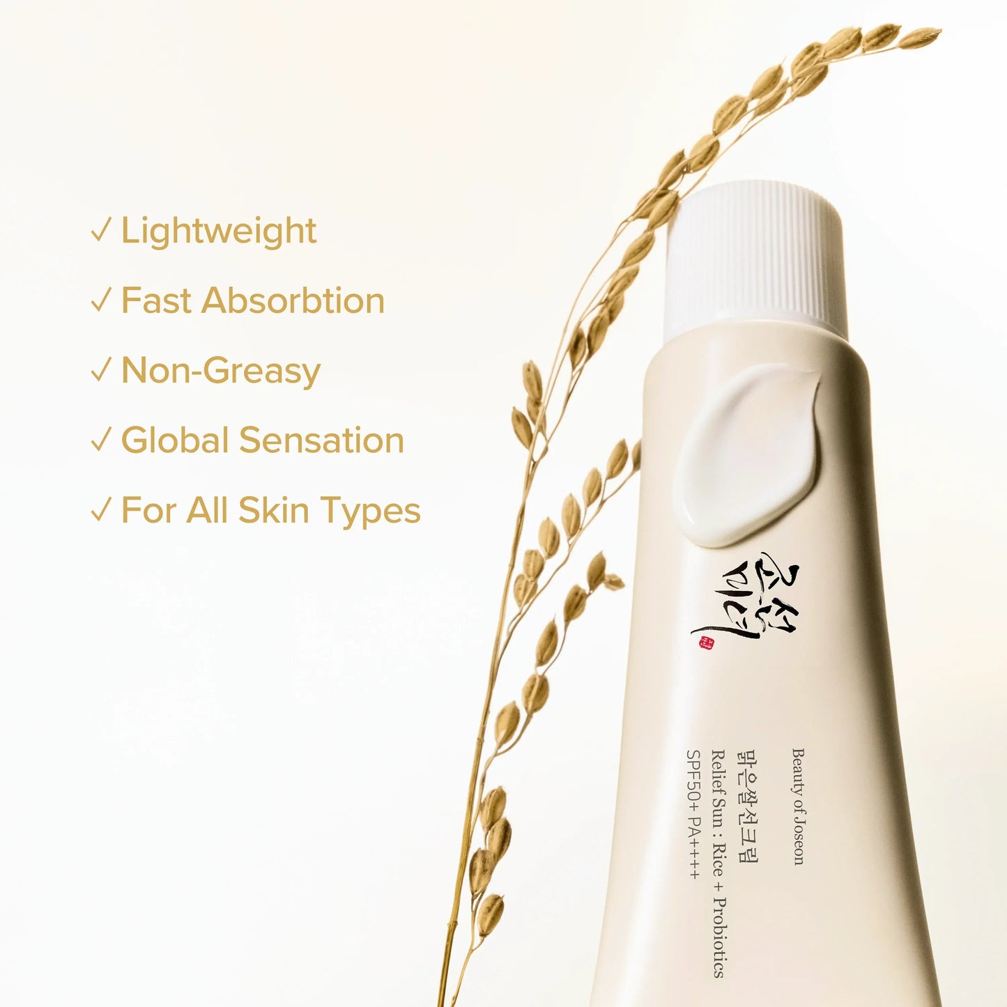 🌾Relief Sun – Rice Probiotic SPF50 PA++++, Korean Sunscreen, Lightweight & Non-Greasy (1.7oz)
