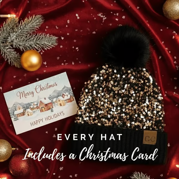 🔥Sequin Fur Pom Beanie for Women