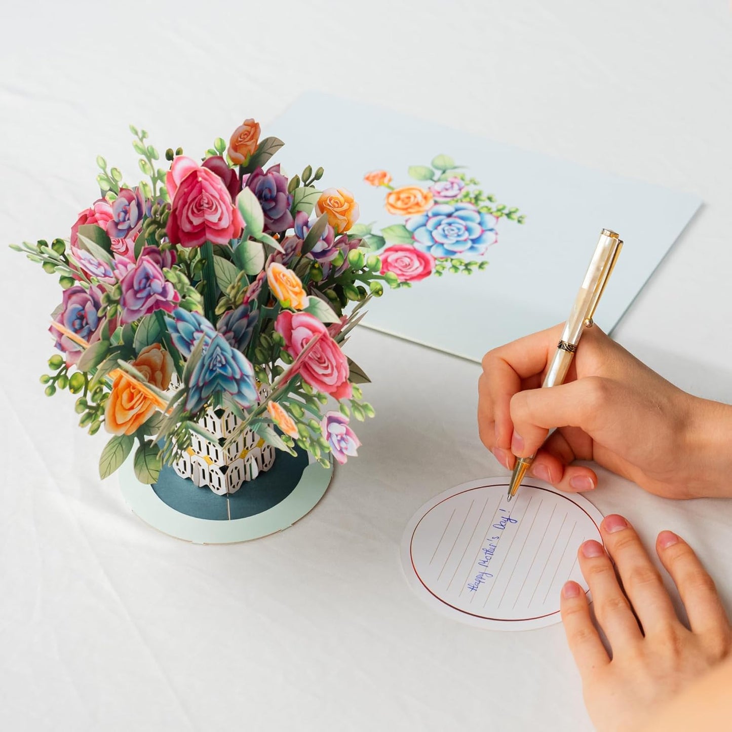 3D Cherry Blossom Flower Bouquet Pop Up Card
