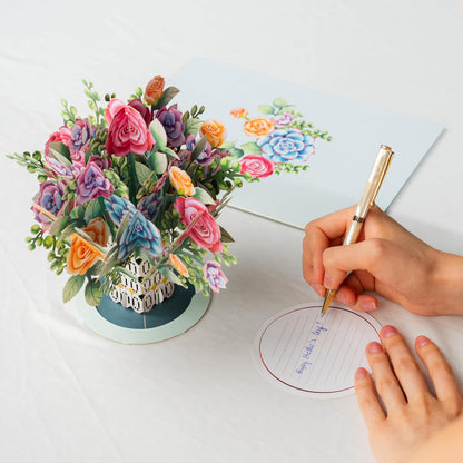 3D Cherry Blossom Flower Bouquet Pop Up Card