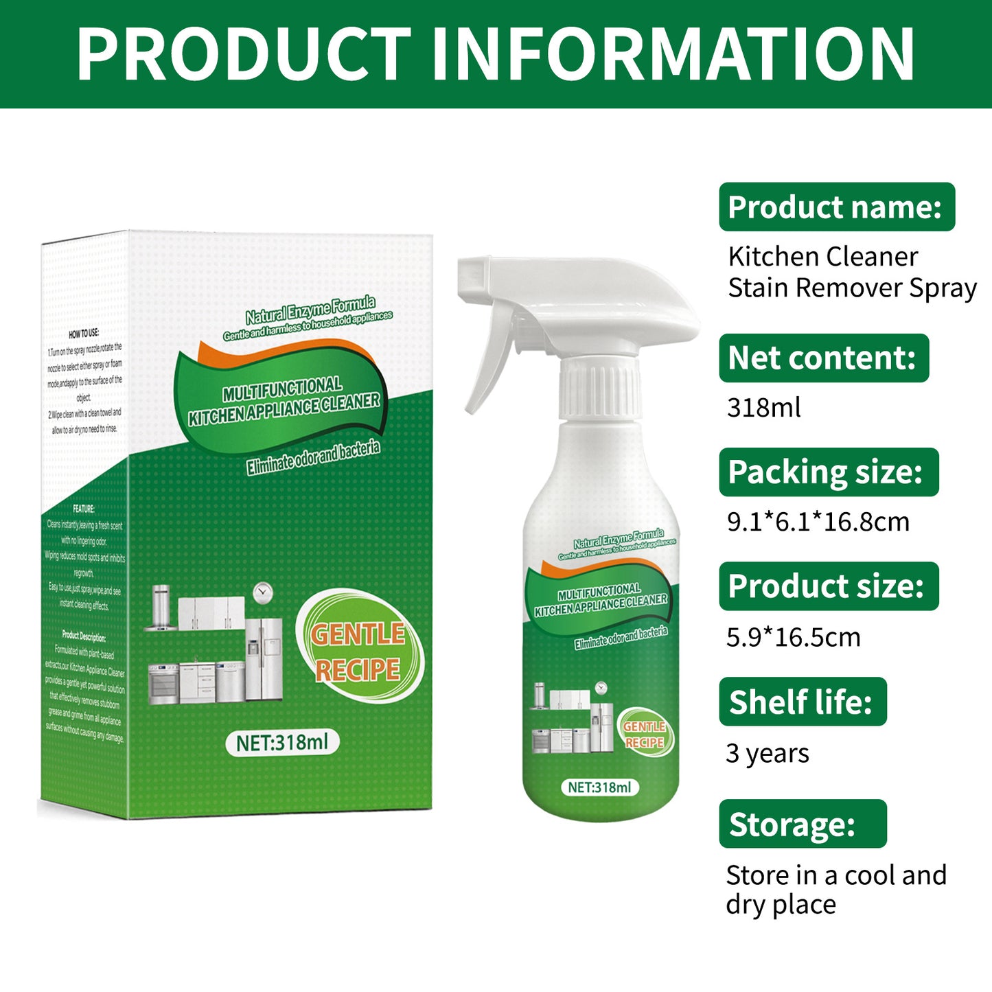 🍃Natural Enzyme Formula Liquid Cleaner Gentle for Household Appliances✨