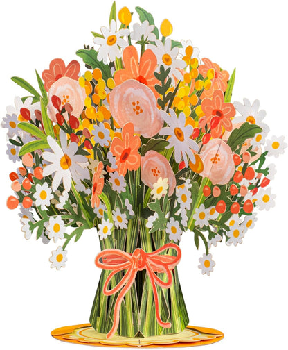 3D Cherry Blossom Flower Bouquet Pop Up Card