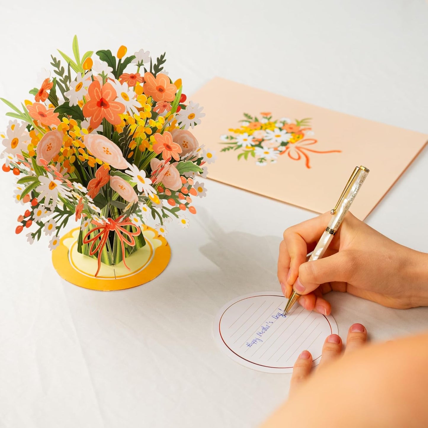 3D Cherry Blossom Flower Bouquet Pop Up Card