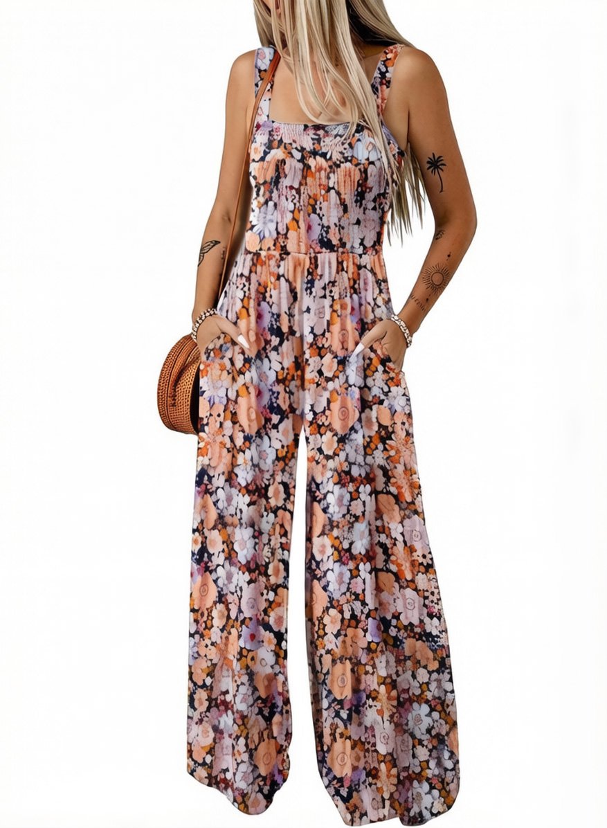 Orange Floral,2XL