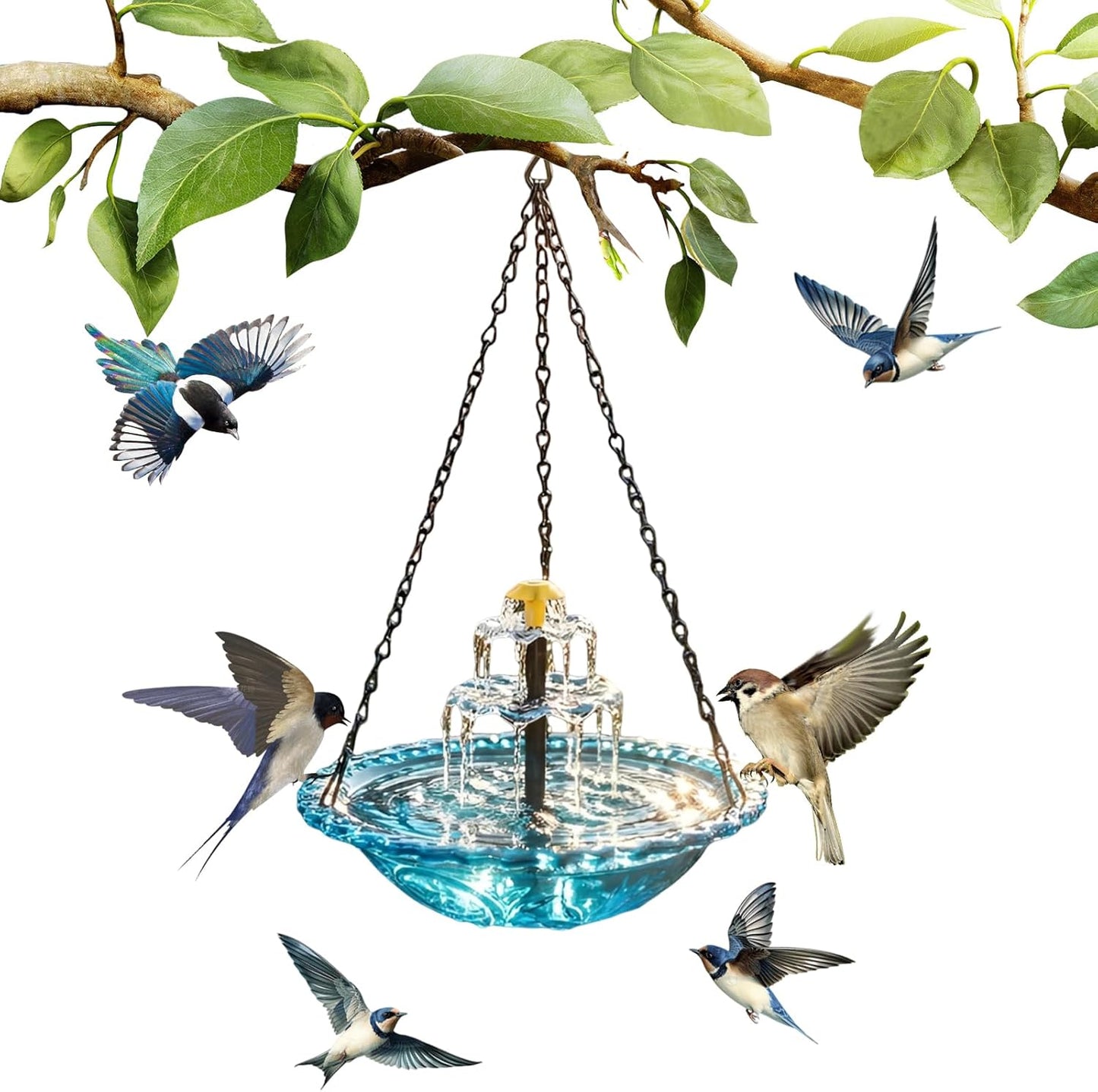 Solar Waterfall Bird Bath Fountain