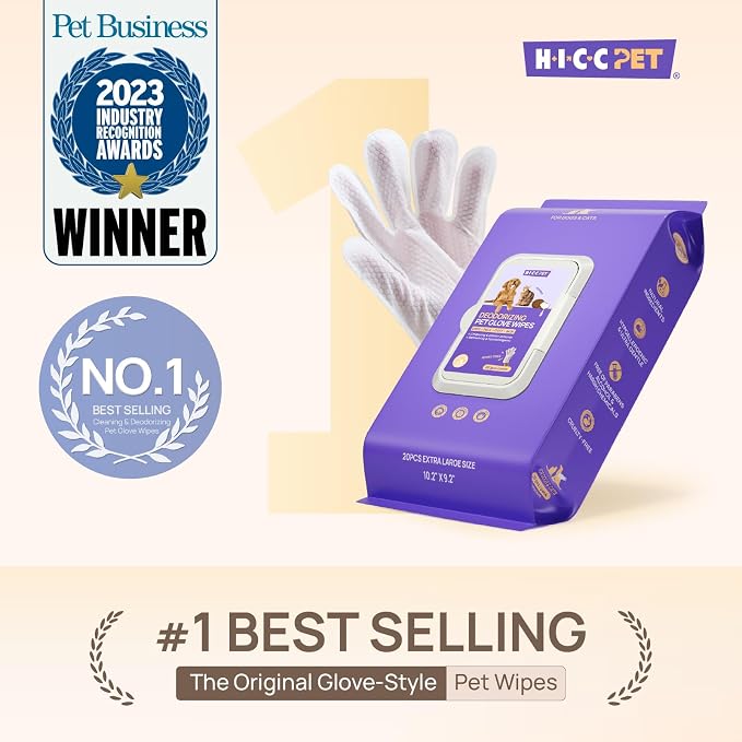 BFF PETS Deodorizing Cat & Dog GroomingGlove Wipes