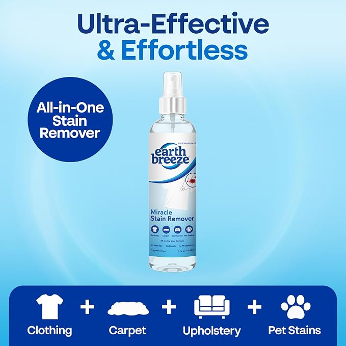 One Solution - Removes Virtually All Household Stains – No Harsh Chemicals – Ultra-Effective Tough Stain Eliminator – 4fl oz.