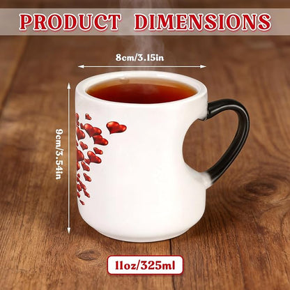 Heart-Shaped Color Changing Ceramic Mug