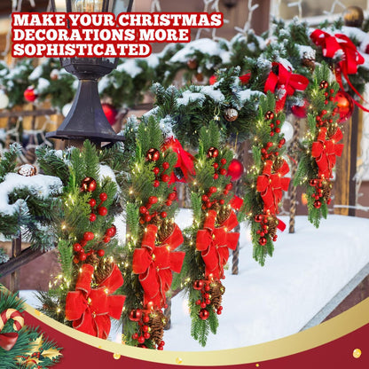 Christmas staircase decorations, teardrop-shaped hanging ornaments