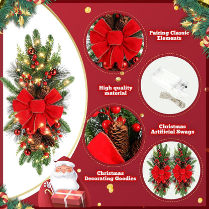 Christmas staircase decorations, teardrop-shaped hanging ornaments