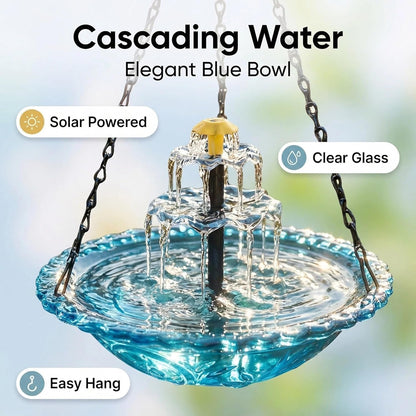 Solar Waterfall Bird Bath Fountain