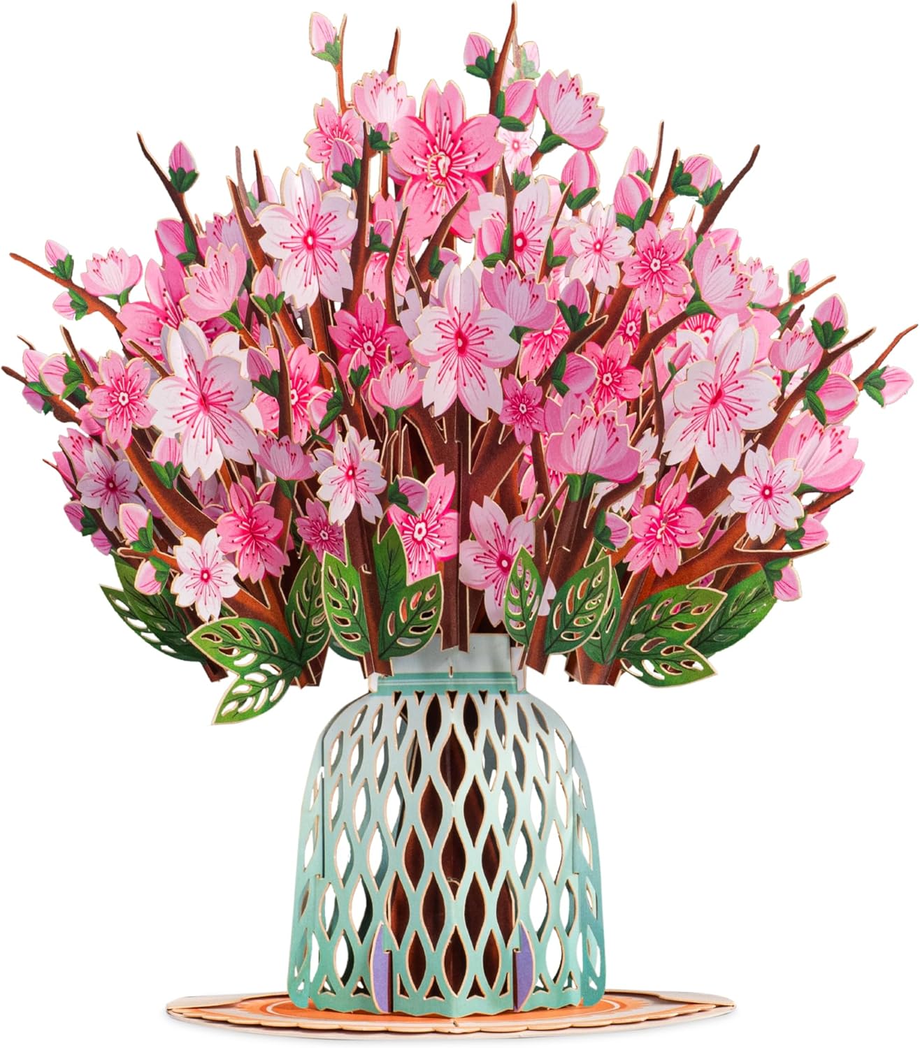 3D Cherry Blossom Flower Bouquet Pop Up Card