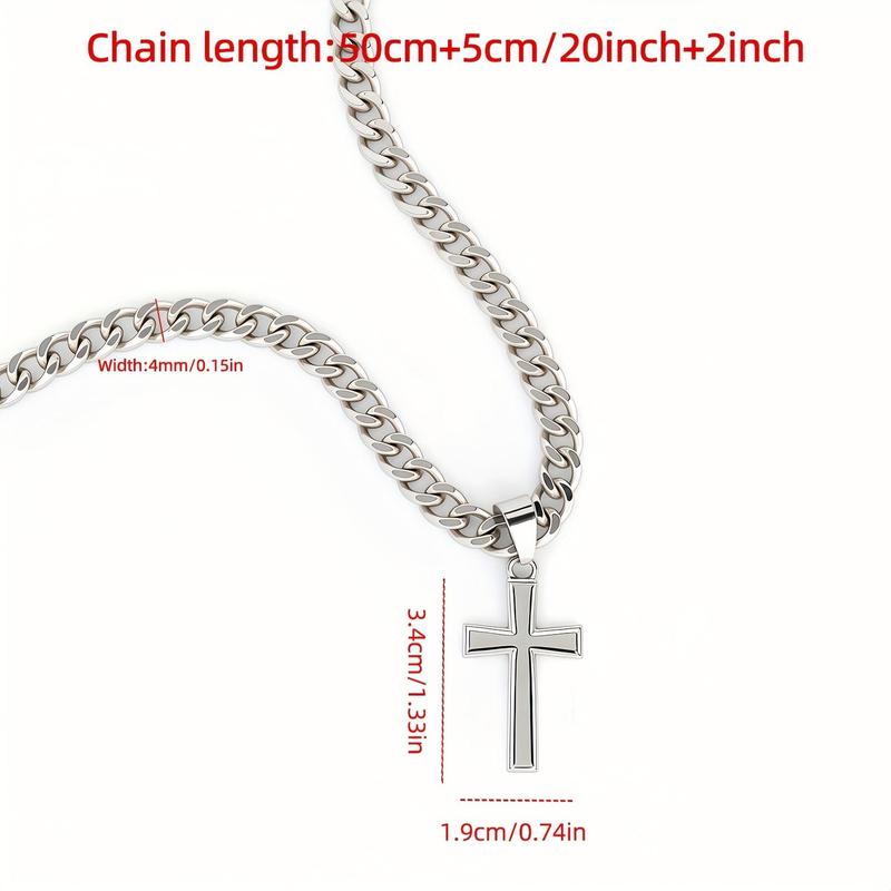 "to My Son" Stainless Steel Cross Pendant Necklace