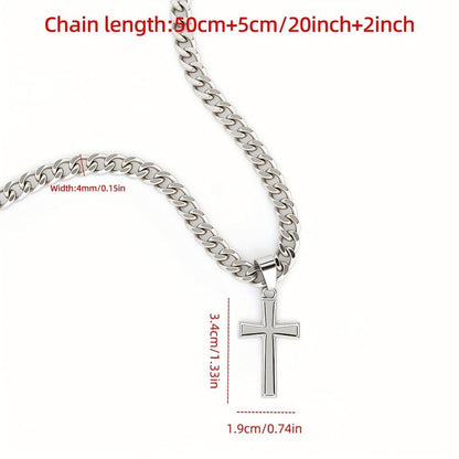 "to My Son" Stainless Steel Cross Pendant Necklace