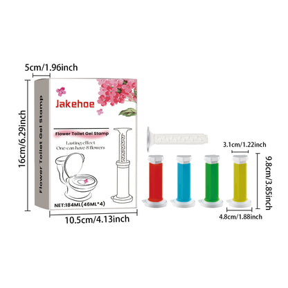 Toilet Gel Deodorant Flower 46ML × 4 + Applicator Rod × 1,Buy 1