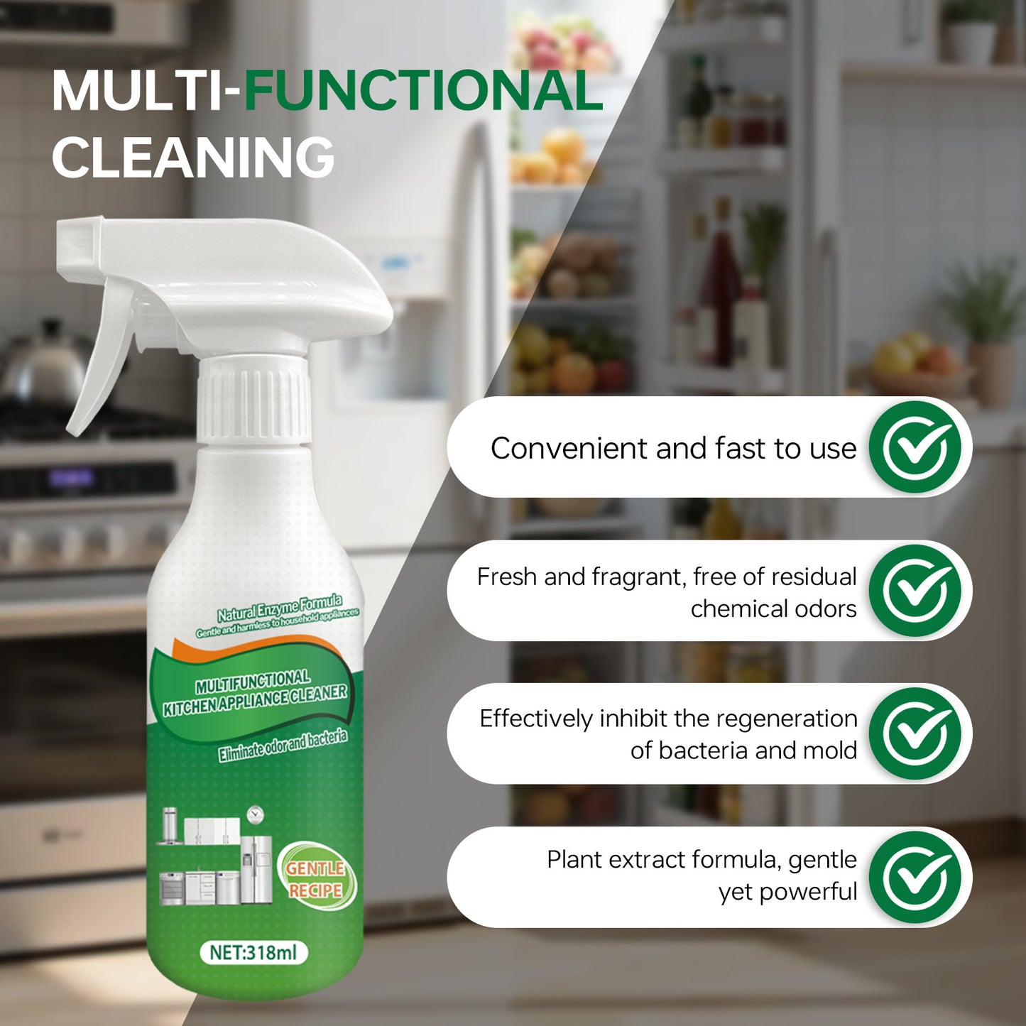 🍃Natural Enzyme Formula Liquid Cleaner Gentle for Household Appliances✨