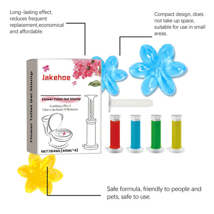 Toilet Gel Deodorant Flower 46ML × 4 + Applicator Rod × 1,🔥Buy 2👍save 10 $
