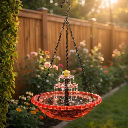 Solar Waterfall Bird Bath Fountain