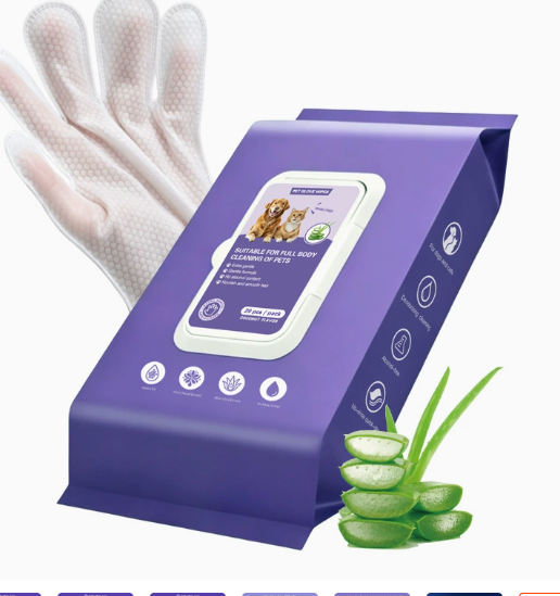 BFF PETS Deodorizing Cat & Dog GroomingGlove Wipes
