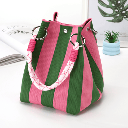 🔥Pink and green stripes,15cm x 16cm x 22cm